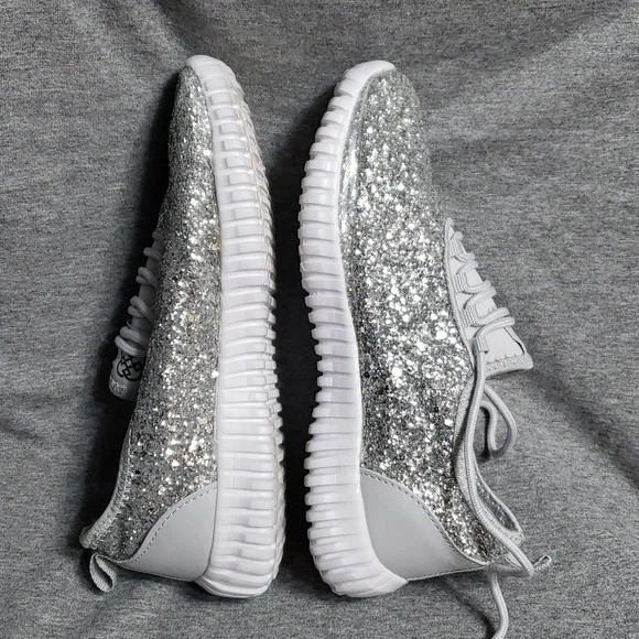 Women's gray silver Glitter shoes 6m daisy Fuentes jacklyn (sr) - Picture 3 of 8